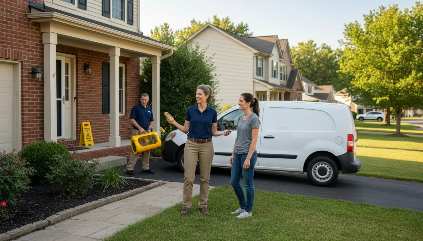 Residential water damage restoration in Freeburg, IL